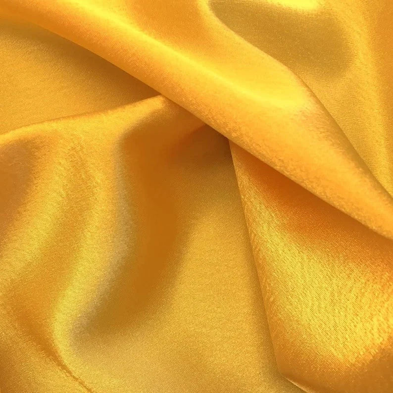 Crepe Back Satin Bridal Fabric Draper-Prom-wedding-nightgown- Soft. Sold by The Yard. Yellow