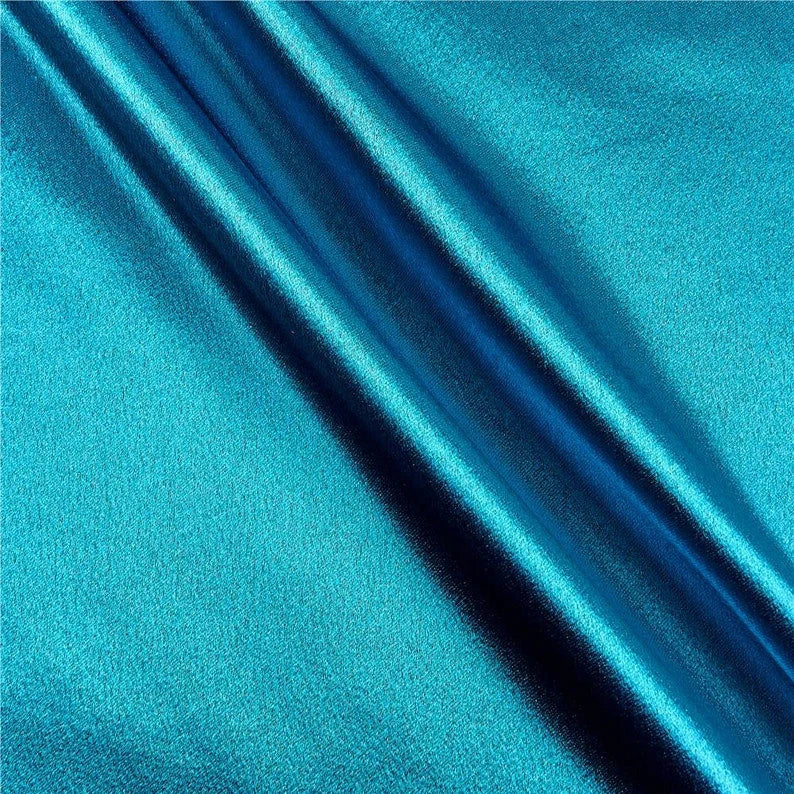 Crepe Back Satin Bridal Fabric Draper-Prom-wedding-nightgown- Soft. Sold by The Yard. Teal