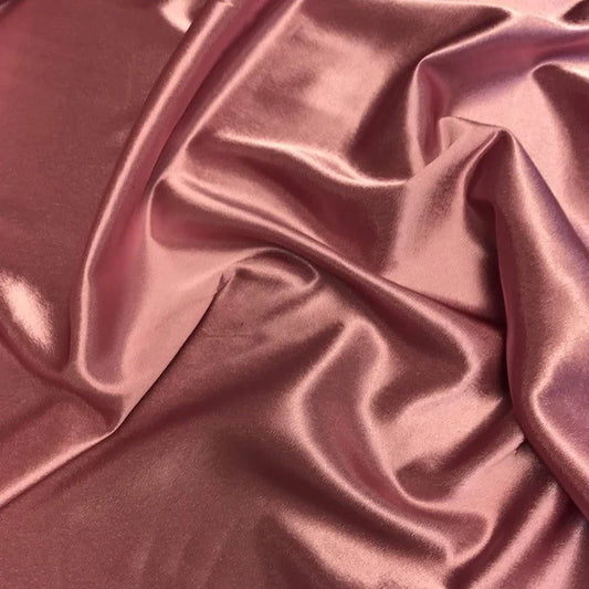 Crepe Back Satin Bridal Fabric Draper-Prom-wedding-nightgown- Soft. Sold by The Yard. Mauve