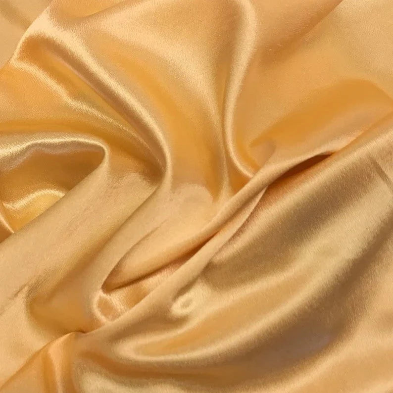 Crepe Back Satin Bridal Fabric Draper-Prom-wedding-nightgown- Soft. Sold by The Yard. Gold