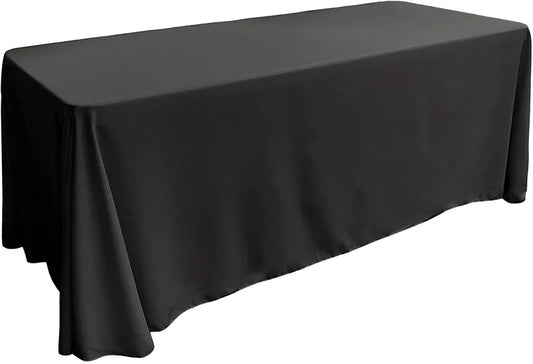 Polyester Poplin Rectangular Tablecloth Black. Choose Size Below