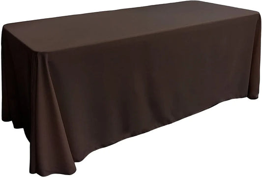 Polyester Poplin Rectangular Tablecloth Brown. Choose Size Below