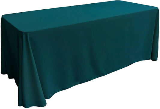 Polyester Poplin Rectangular Tablecloth Teal. Choose Size Below