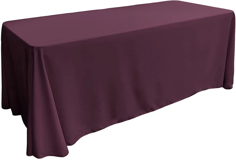 Polyester Poplin Rectangular Tablecloth Eggplant. Choose Size Below