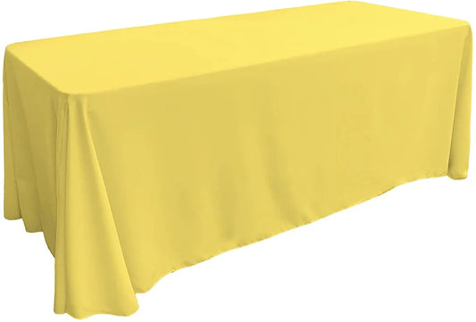 Polyester Poplin Rectangular Tablecloth Light Yellow. Choose Size Below