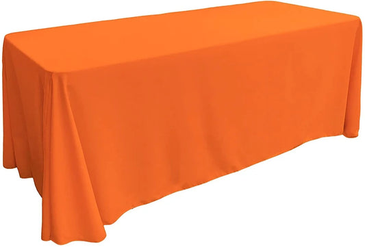 Polyester Poplin Rectangular Tablecloth Orange. Choose Size Below
