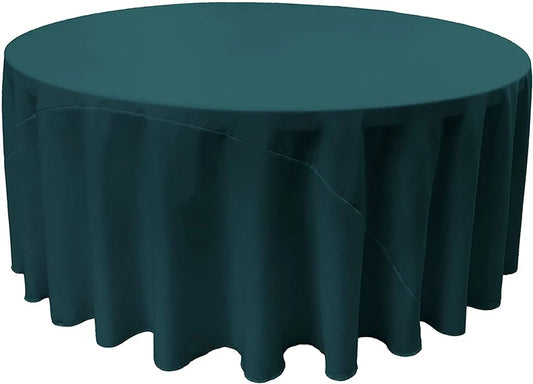 Polyester Poplin Round Tablecloth Teal. Choose Size Below