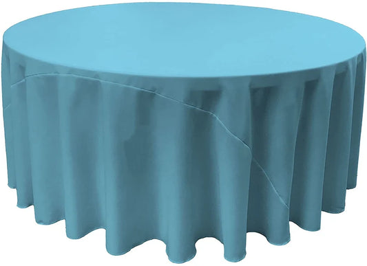 Polyester Poplin Round Tablecloth Turquoise. Choose Size Below
