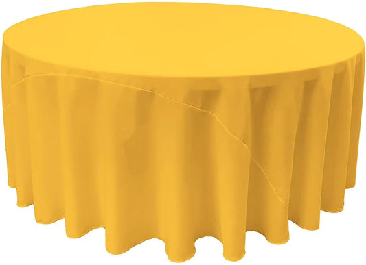 Polyester Poplin Round Tablecloth Dk Yellow. Choose Size Below