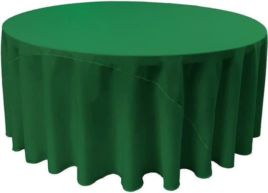 Polyester Poplin Round Tablecloth Emerald. Choose Size Below
