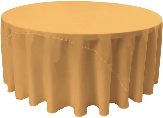 Polyester Poplin Round Tablecloth Gold. Choose Size Below