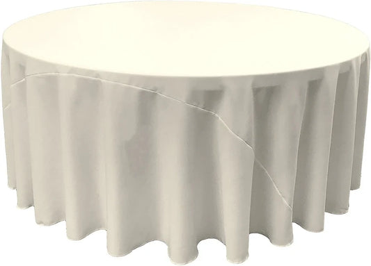 Polyester Poplin Round Tablecloth Ivory. Choose Size Below