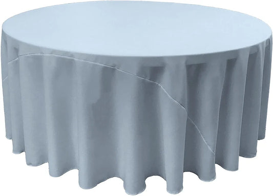 Polyester Poplin Round Tablecloth Light Blue. Choose Size Below