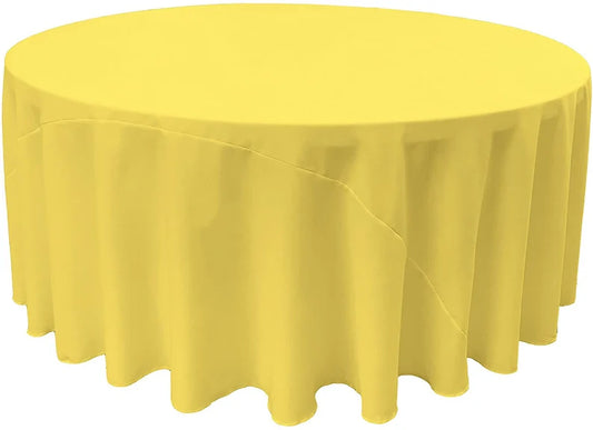 Polyester Poplin Round Tablecloth Light Yellow. Choose Size Below