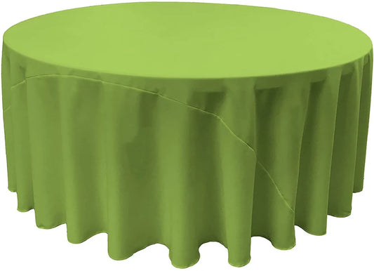 Polyester Poplin Round Tablecloth Lime. Choose Size Below