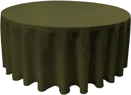 Polyester Poplin Round Tablecloth Olive. Choose Size Below