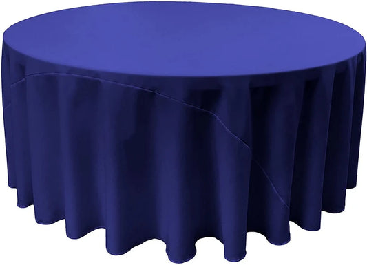 Polyester Poplin Round Tablecloth Royal Blue. Choose Size Below