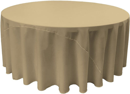 Polyester Poplin Round Tablecloth Taupe. Choose Size Below