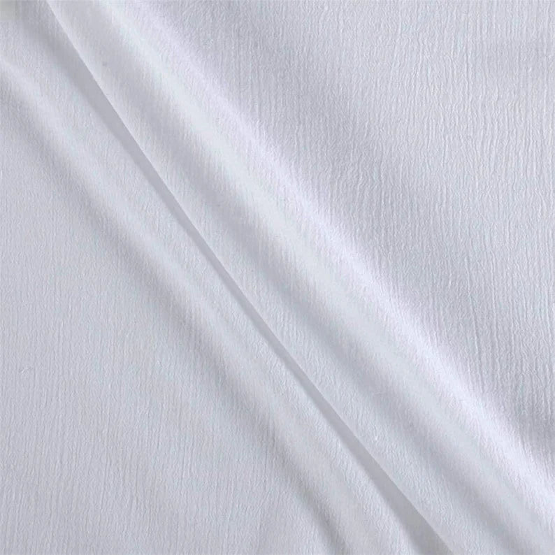 Cotton Gauze Fabric 100% Cotton 48/50" inches Wide Crinkled Lightweight Sold by The Yard. White