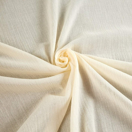 Cotton Gauze Fabric 100% Cotton 48/50" inches Wide Crinkled Lightweight Sold by The Yard. Ivory