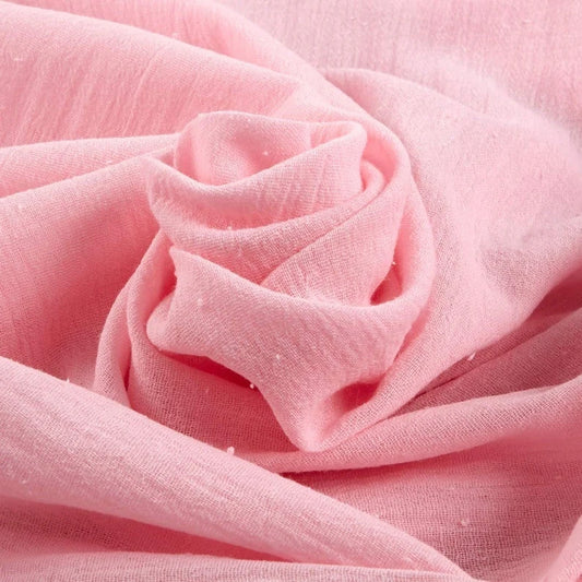 Cotton Gauze Fabric 100% Cotton 48/50" inches Wide Crinkled Lightweight Sold by The Yard. Pink