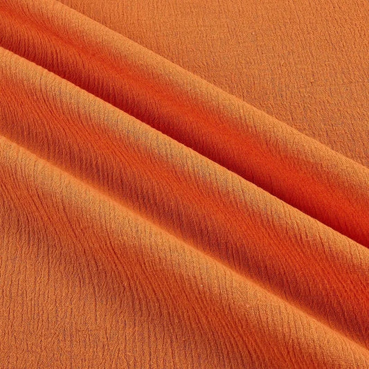 Cotton Gauze Fabric 100% Cotton 48/50" inches Wide Crinkled Lightweight Sold by The Yard. Orange