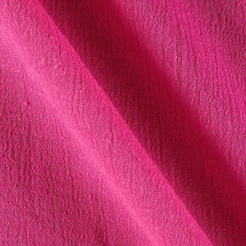 Cotton Gauze Fabric 100% Cotton 48/50" inches Wide Crinkled Lightweight Sold by The Yard. Fuchsia