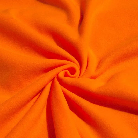 Solid Polar Fleece Fabric Anti-Pill 58" Wide Sold by The Yard. Neon Orange