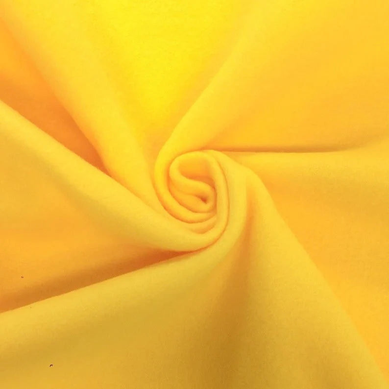 Solid Polar Fleece Fabric Anti-Pill 58" Wide Sold by The Yard. Yellow