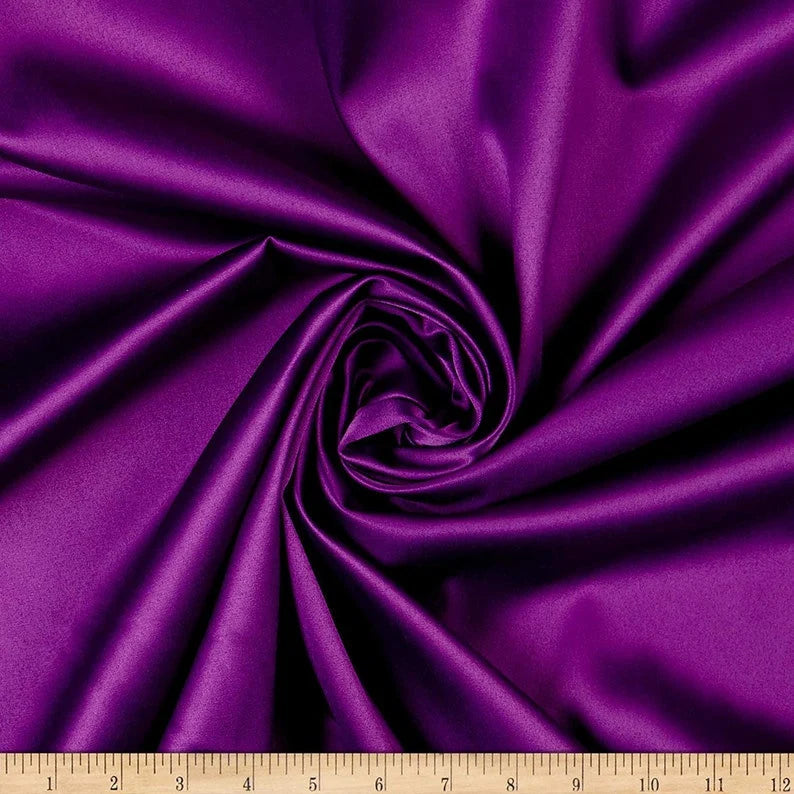 Matte Satin (Peau de Soie) Duchess Fabric Bridesmaid Dress. Sold By The Yard. Jewel Purple