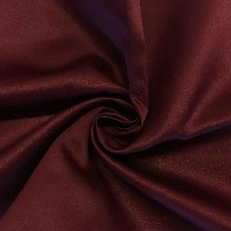 Matte Satin (Peau de Soie) Duchess Fabric Bridesmaid Dress. Sold By The Yard. Burgundy