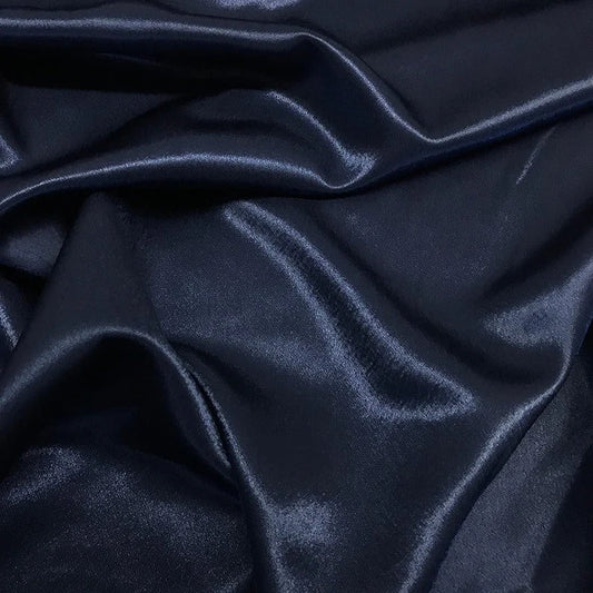 Crepe Back Satin Bridal Fabric Draper-Prom-wedding-nightgown- Soft. Sold by The Yard. Navy Blue