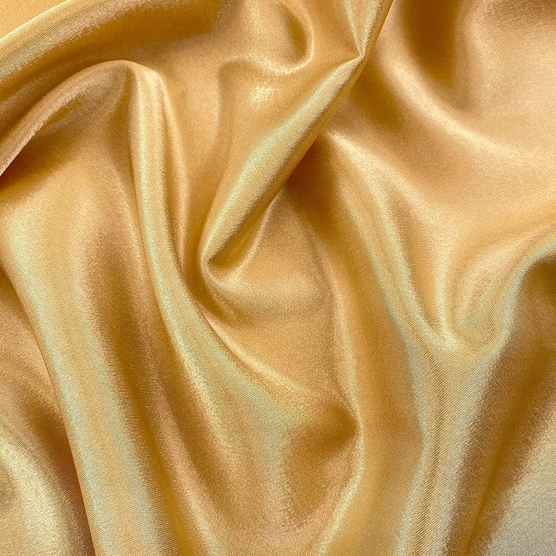 Crepe Back Satin Bridal Fabric Draper-Prom-wedding-nightgown- Soft. Sold by The Yard. Sun Gold