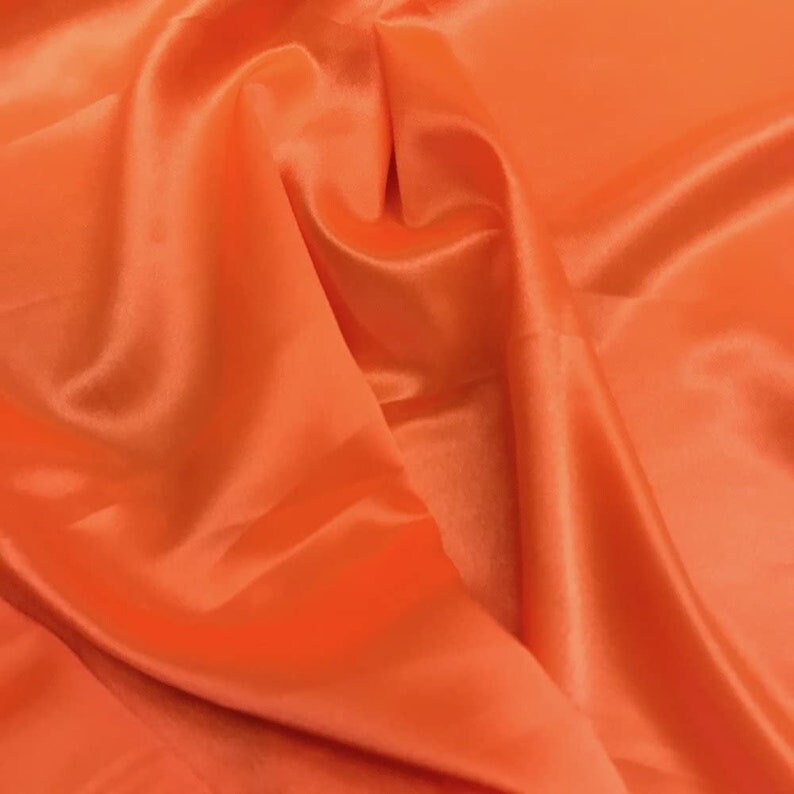 Crepe Back Satin Bridal Fabric Draper-Prom-wedding-nightgown- Soft. Sold by The Yard. Orange