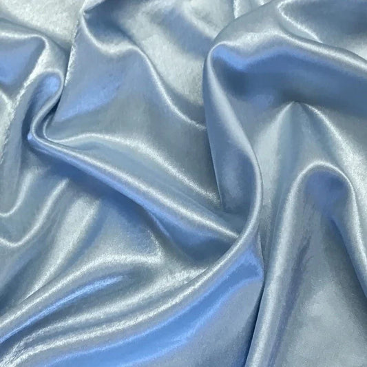 Crepe Back Satin Bridal Fabric Draper-Prom-wedding-nightgown- Soft. Sold by The Yard. Sky Blue