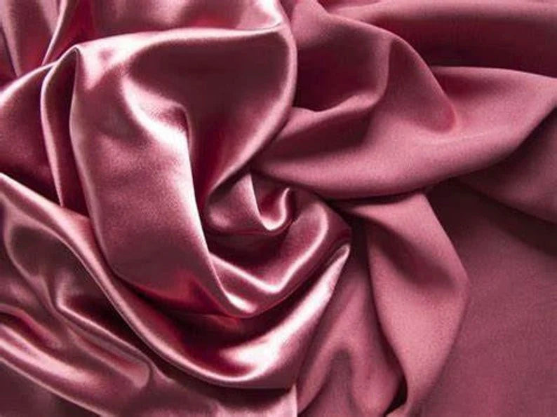 Crepe Back Satin Bridal Fabric Draper-Prom-wedding-nightgown- Soft. Sold by The Yard. Dusty Rose