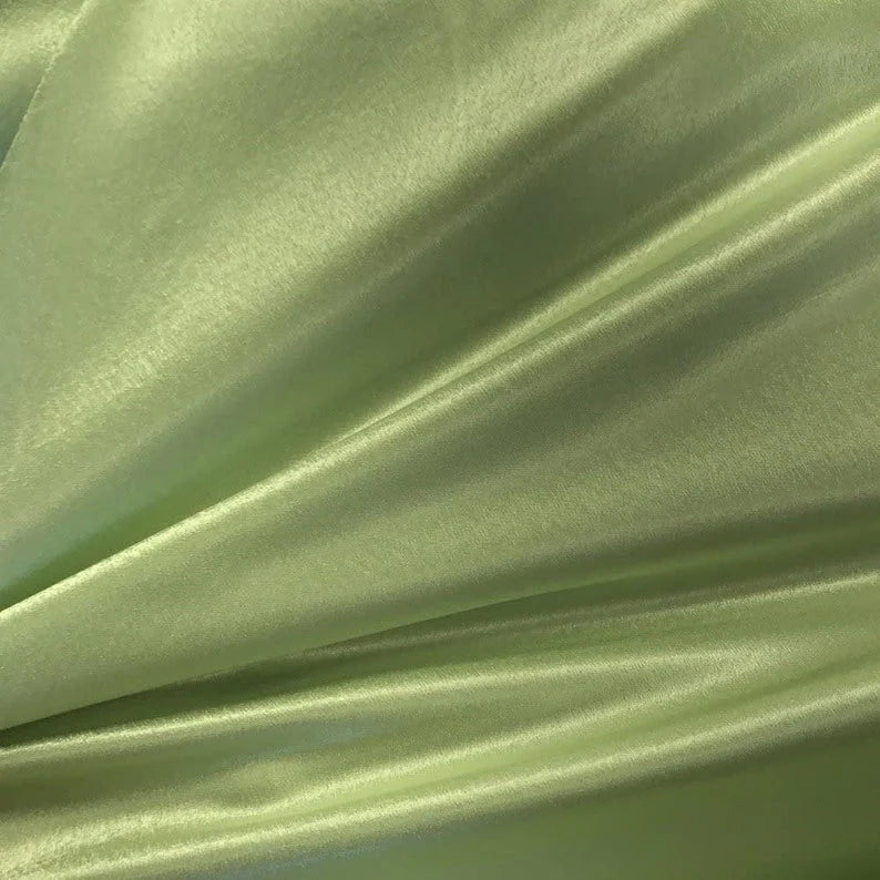 Crepe Back Satin Bridal Fabric Draper-Prom-wedding-nightgown- Soft. Sold by The Yard. Dk Lime