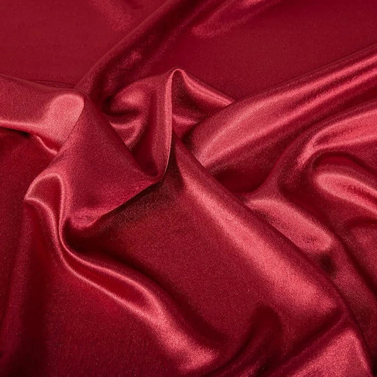 Crepe Back Satin Bridal Fabric Draper-Prom-wedding-nightgown- Soft. Sold by The Yard. Burgundy