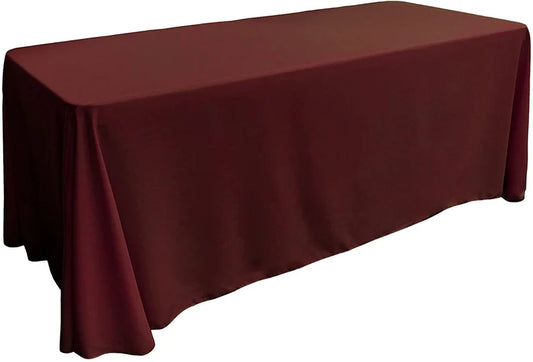 Polyester Poplin Rectangular Tablecloth Burgundy. Choose Size Below