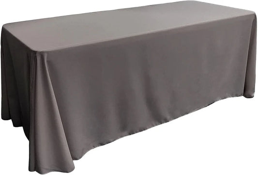 Polyester Poplin Rectangular Tablecloth Charcoal. Choose Size Below