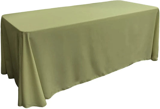 Polyester Poplin Rectangular Tablecloth Sage. Choose Size Below