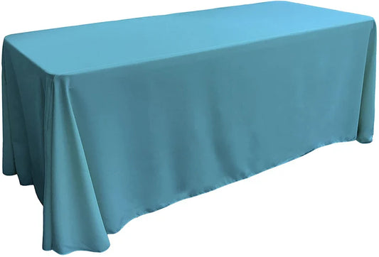 Polyester Poplin Rectangular Tablecloth Turquoise. Choose Size Below
