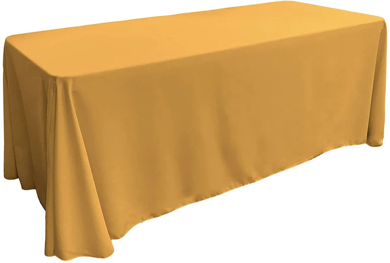 Polyester Poplin Rectangular Tablecloth Gold. Choose Size Below
