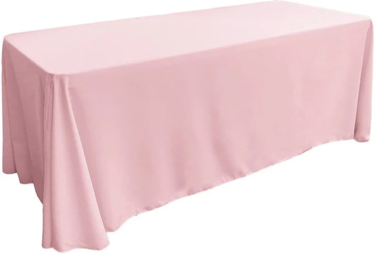 Polyester Poplin Rectangular Tablecloth Light Pink. Choose Size Below