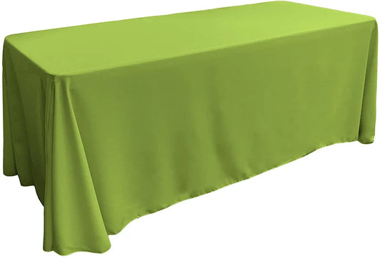Polyester Poplin Rectangular Tablecloth Lime. Choose Size Below