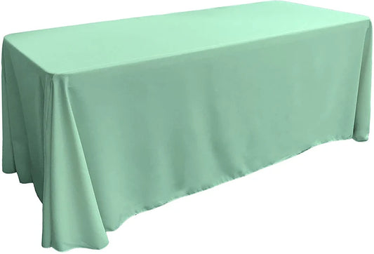Polyester Poplin Rectangular Tablecloth Mint. Choose Size Below