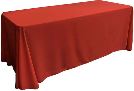 Polyester Poplin Rectangular Tablecloth Red. Choose Size Below
