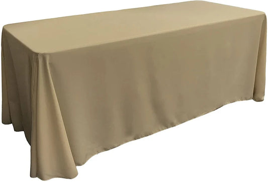 Polyester Poplin Rectangular Tablecloth Taupe. Choose Size Below