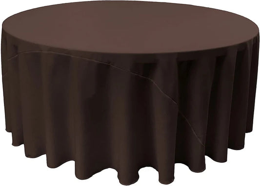 Polyester Poplin Round Tablecloth Brown. Choose Size Below