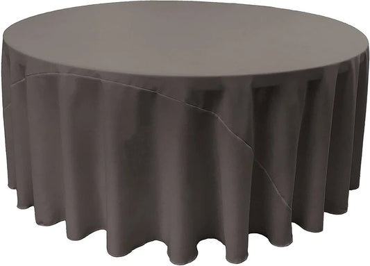 Polyester Poplin Round Tablecloth Charcoal. Choose Size Below